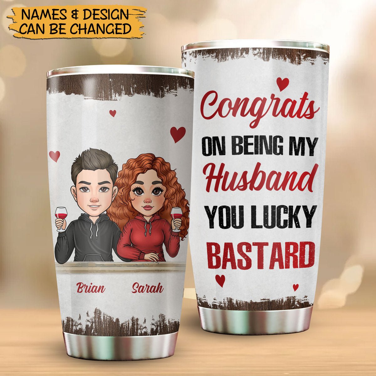Lucky Bastard - Personalized Tumbler - Best Gift For Valentine, For Couple - Giftago