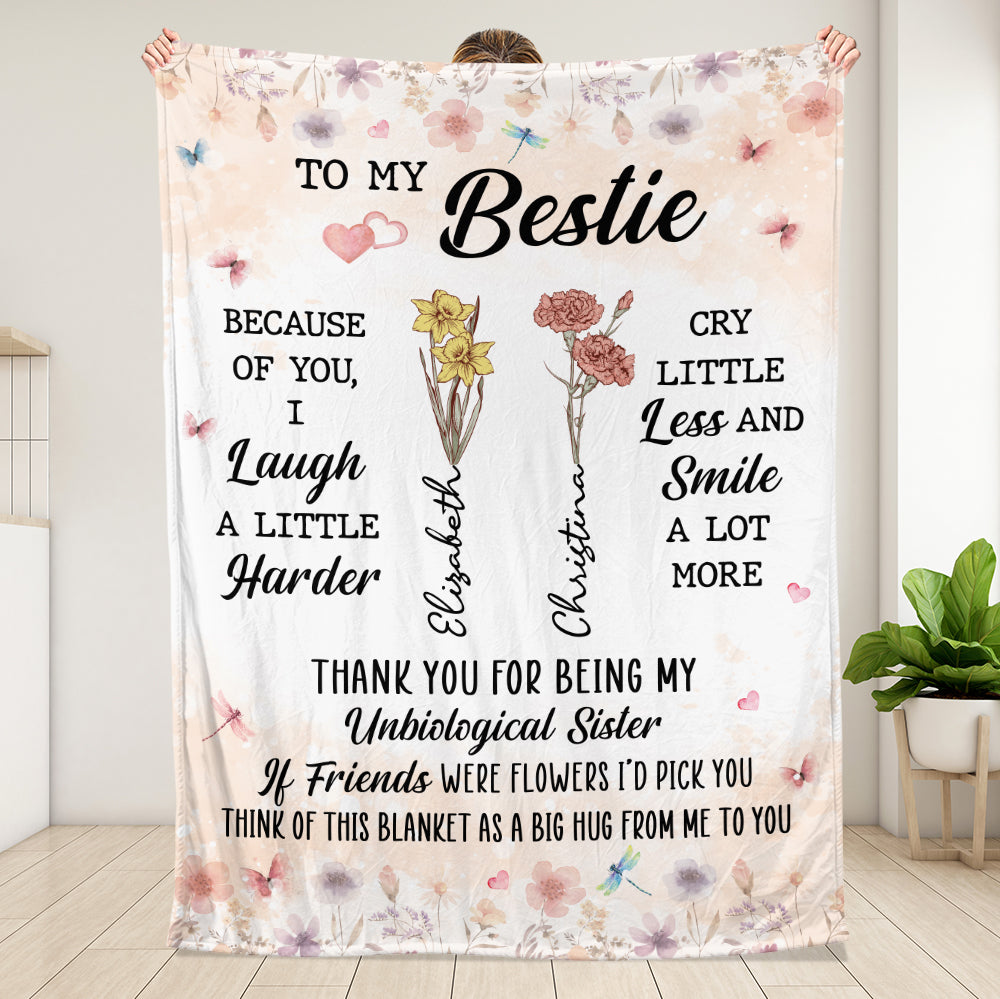 Flower Bestie Blanket - Personalized Blanket