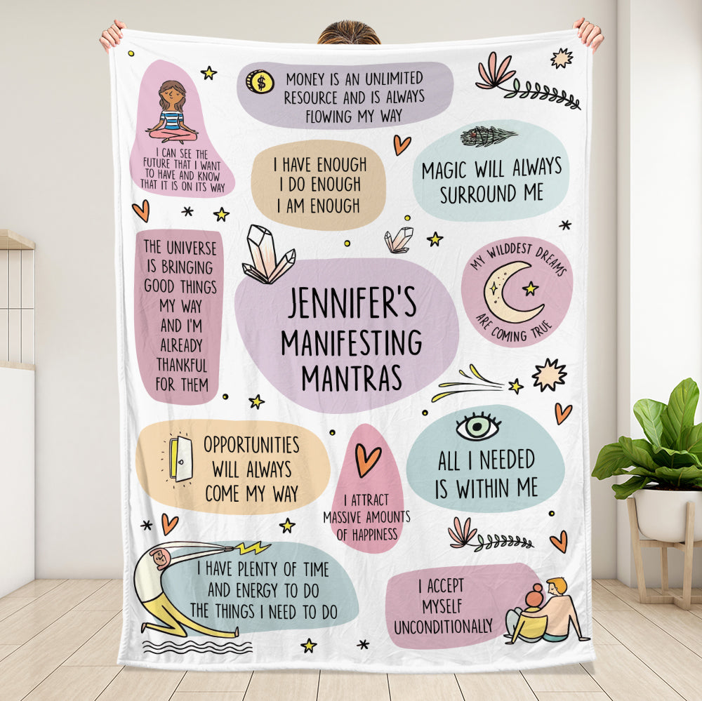 My Manifesting Mantras Blanket - Gift For Daughter, Granddaughter