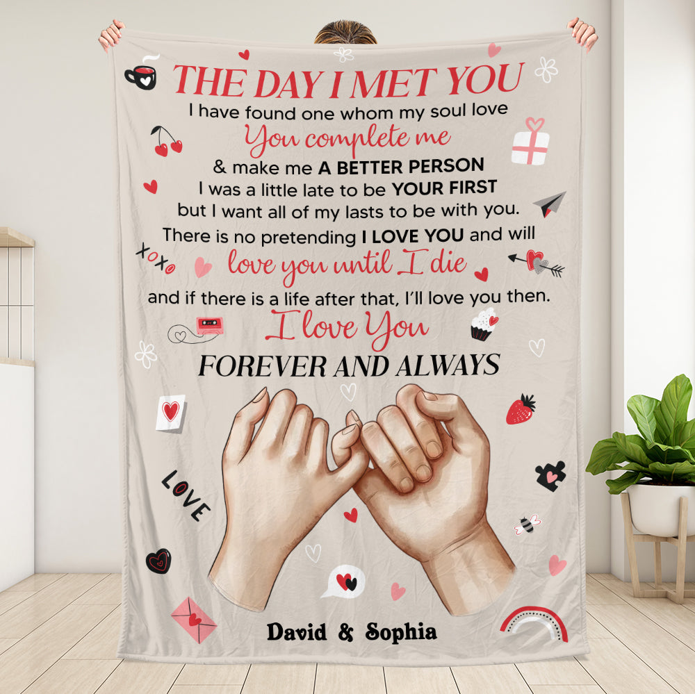 The Day I Met You Blanket - Personalized Blanket