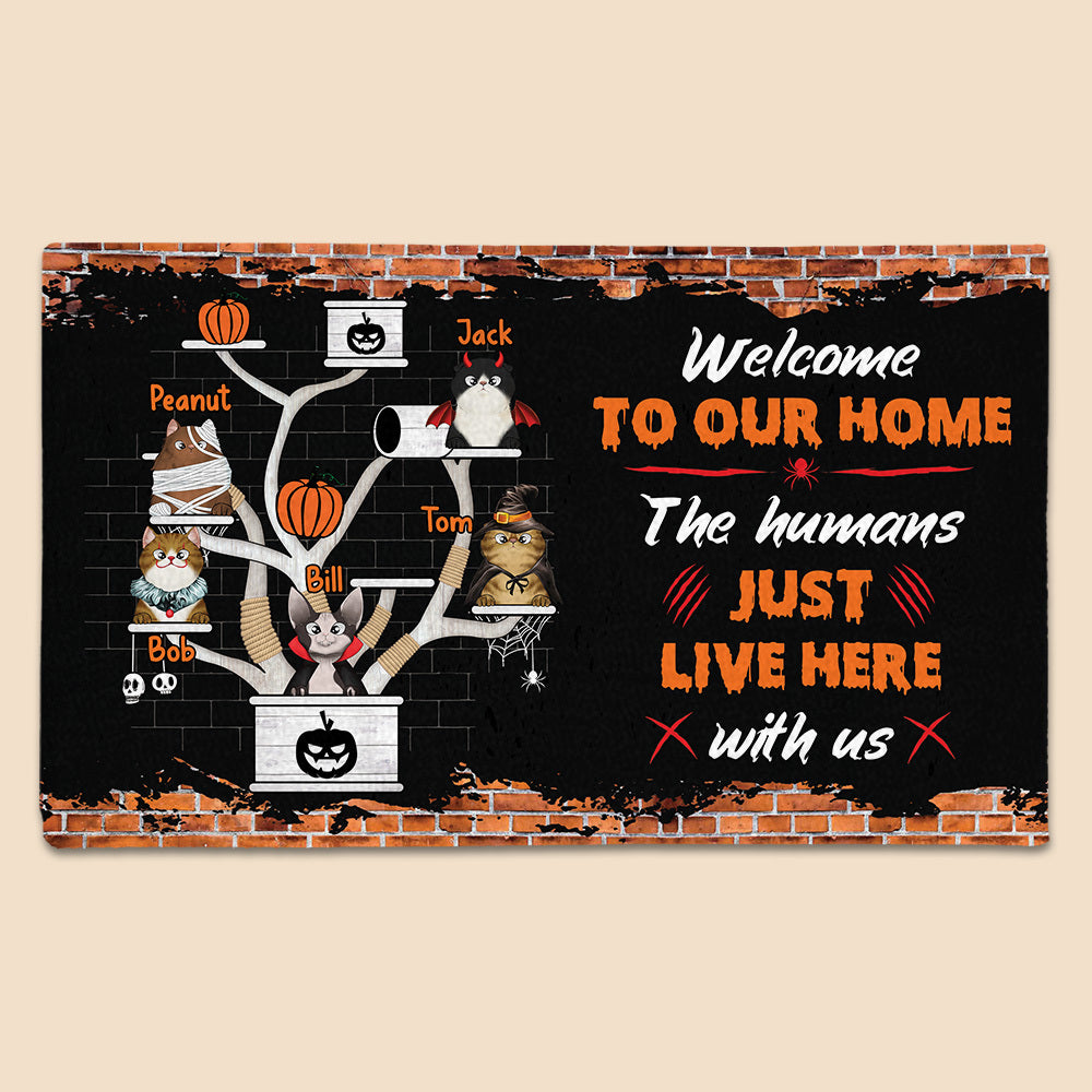 Welcome To Our Home - Personalized Doormat - Best Gift For Cat Lovers, For Halloween - Giftago