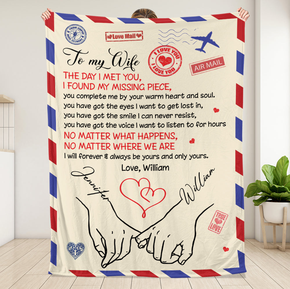 Personalized To My Wife Blanket, From Husband I Will Always Be Yours Air Mail Blanket - Personalized Blanket