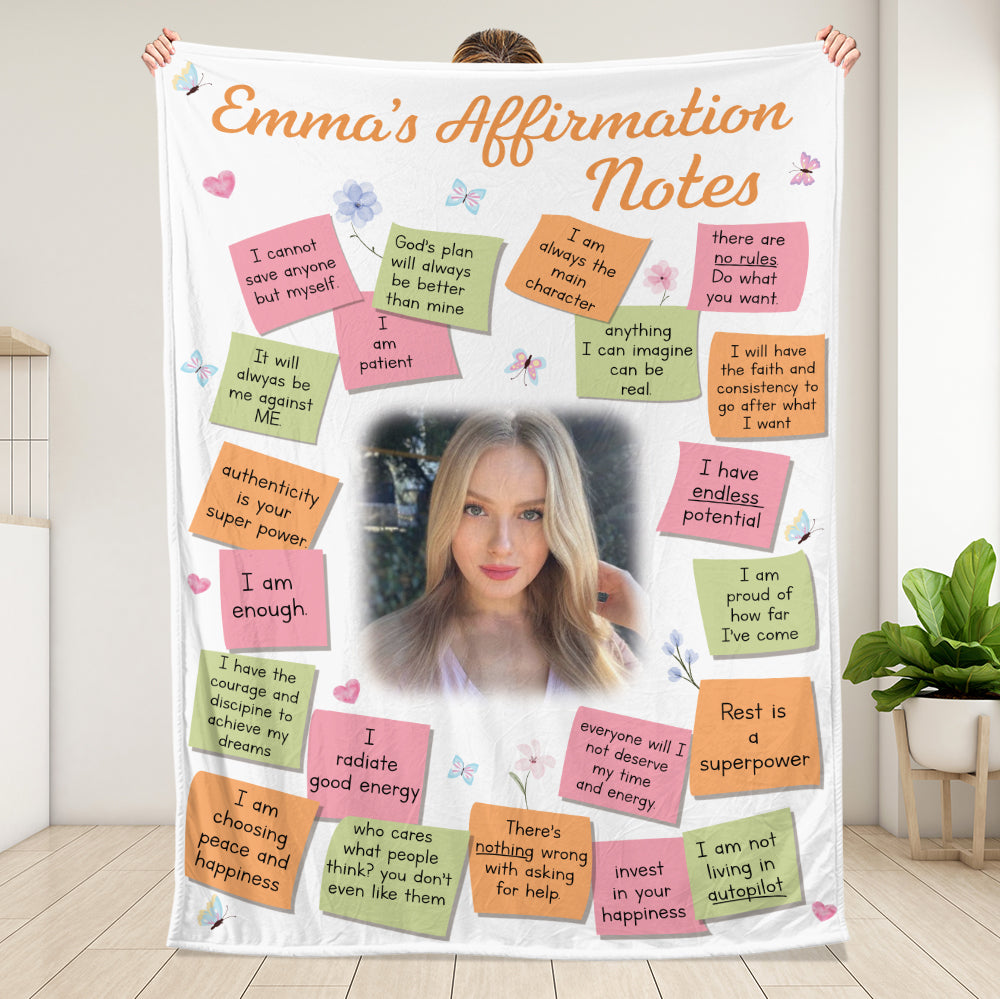 My Affimation Notes Blanket - Gift For Daughter, Granddaughter