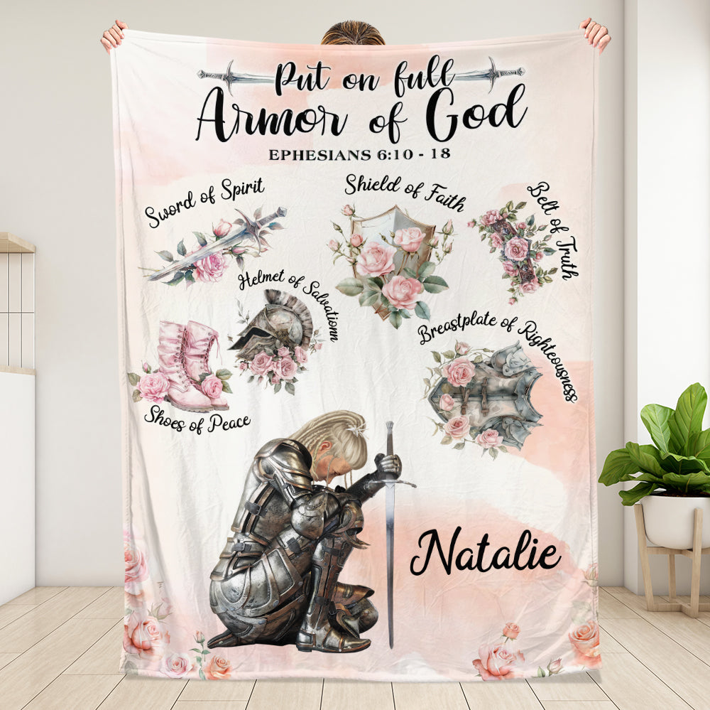 Put On The Full Armor Of God Blanket  - Personalized Blanket