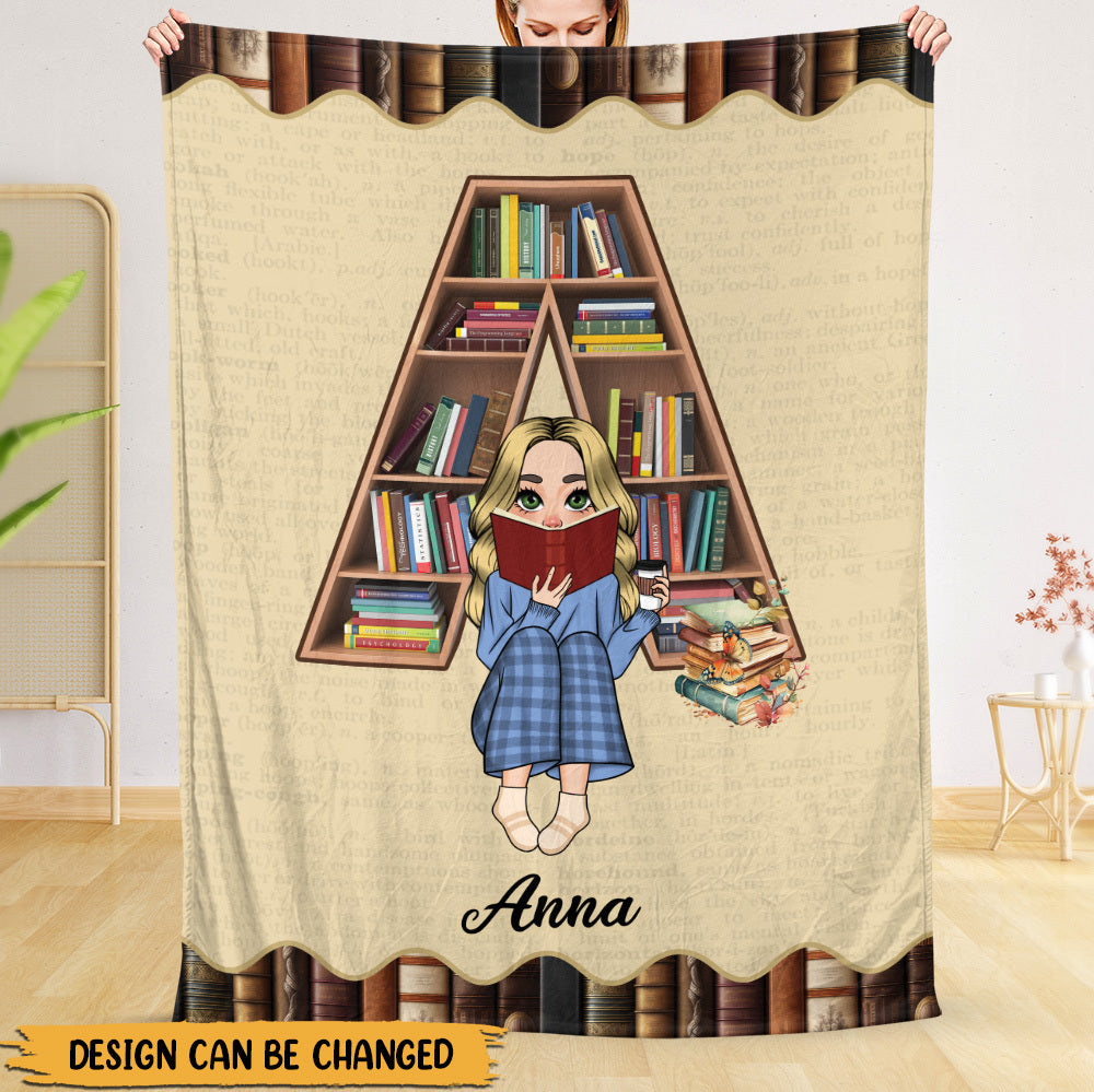 My Reading Blanket With Book Shelf Alphabet - Personalized Blanket - Thoughtful Gift For Birthday, Christmas - Giftago
