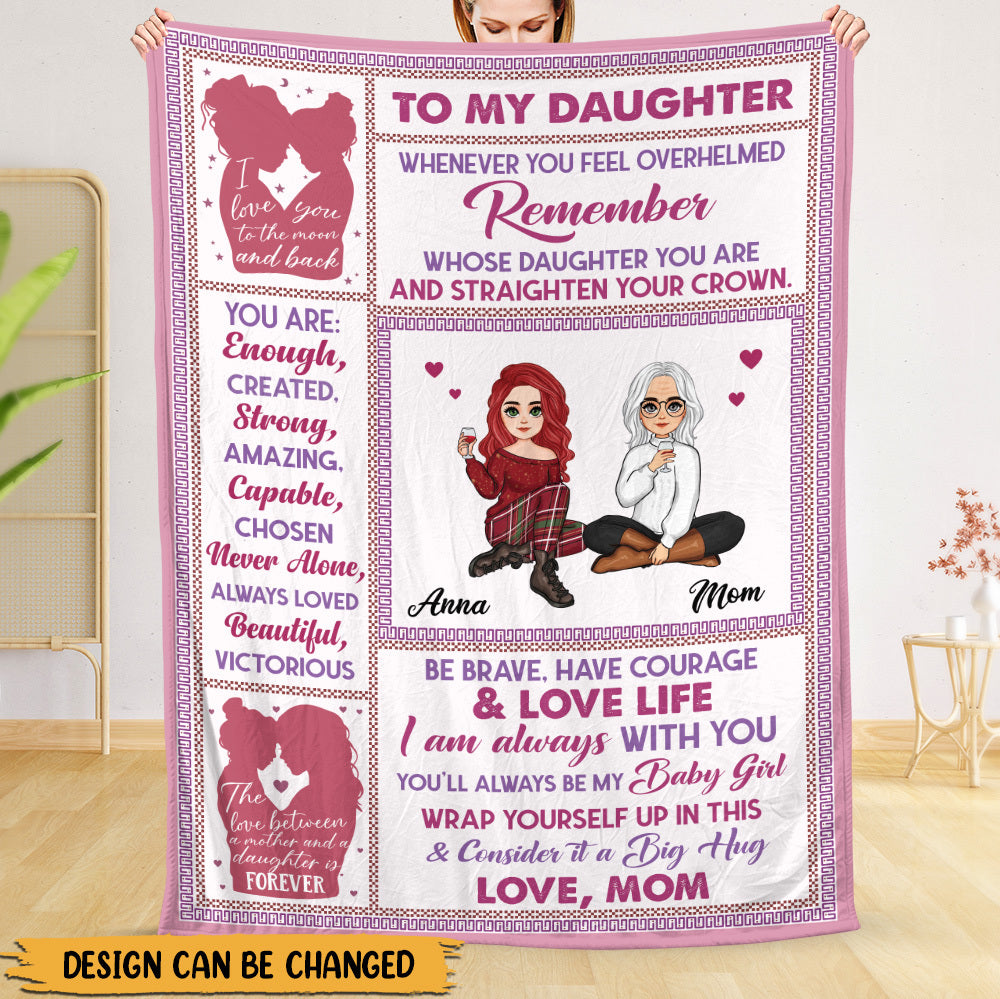 To Daughter From Mom Be Brave Have Courage - Personalized Blanket - Best Gift For Daughter, Granddaughter - Giftago