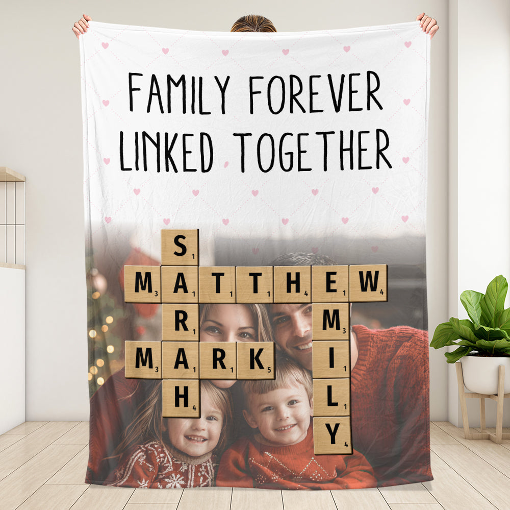Family Forever Linked Together Blanket - Personalized Blanket