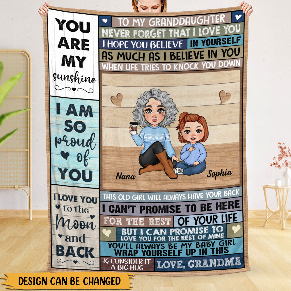 To My Granddaughter - You Are My Sunshine - Personalized Blanket - Best Gift For Granddaughter, For Christmas - Giftago