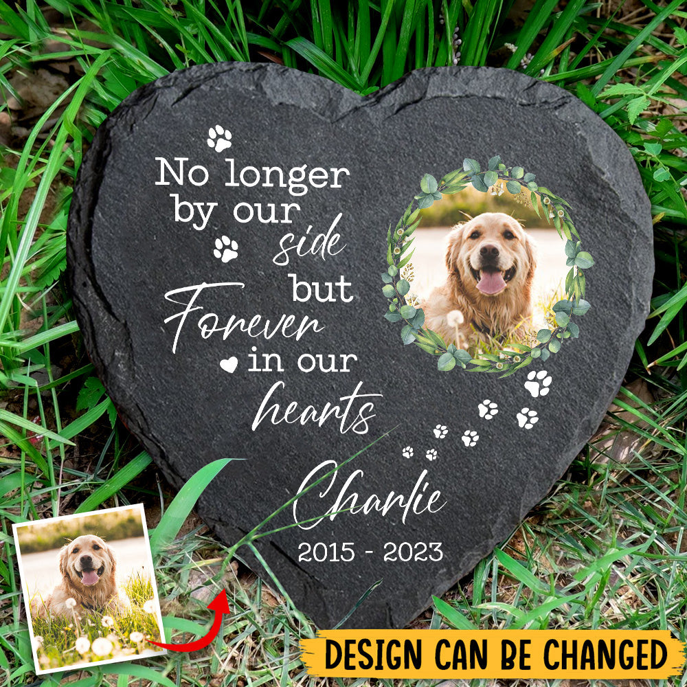 Personalized Memorial Stone for Pet Loss Gifts - No Longer By My Side - Ideal for Garden, Grave Marker Tribute - Giftago