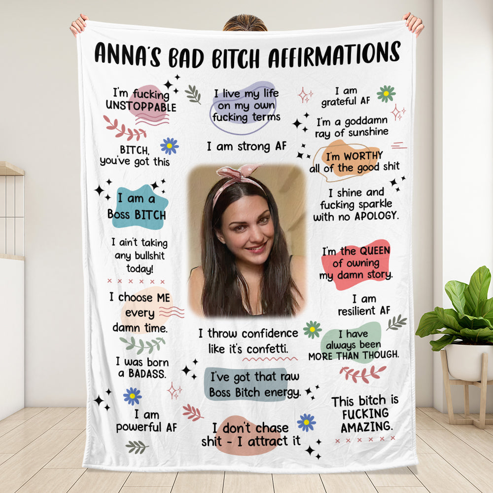 Bad B*tch Affirmations Blanket - Personalized Blanket