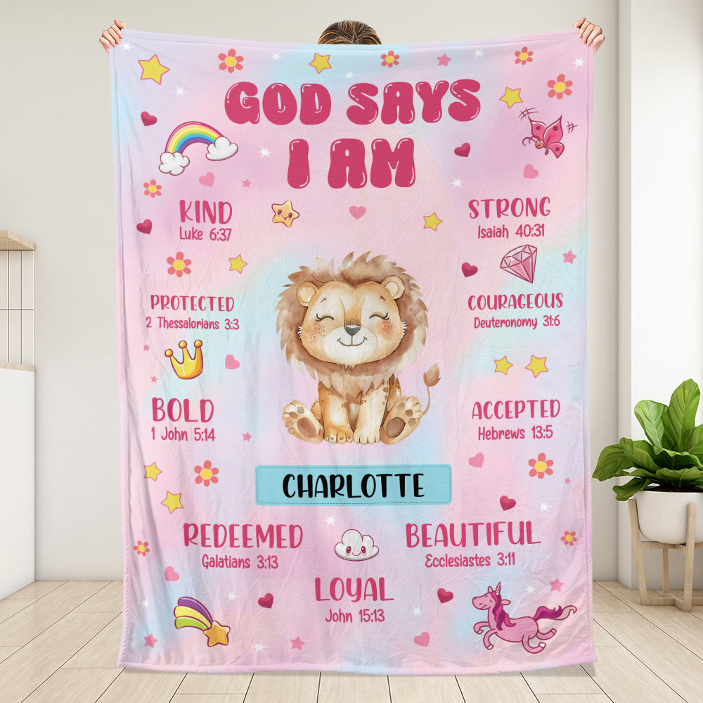 God Says I Am Blanket - Personalized Blanket