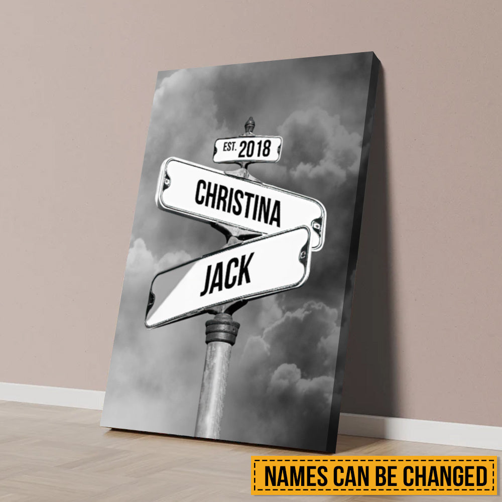 Street Sign - Personalized Poster/Canvas - Best Gift For Valentine, For Couple - Giftago