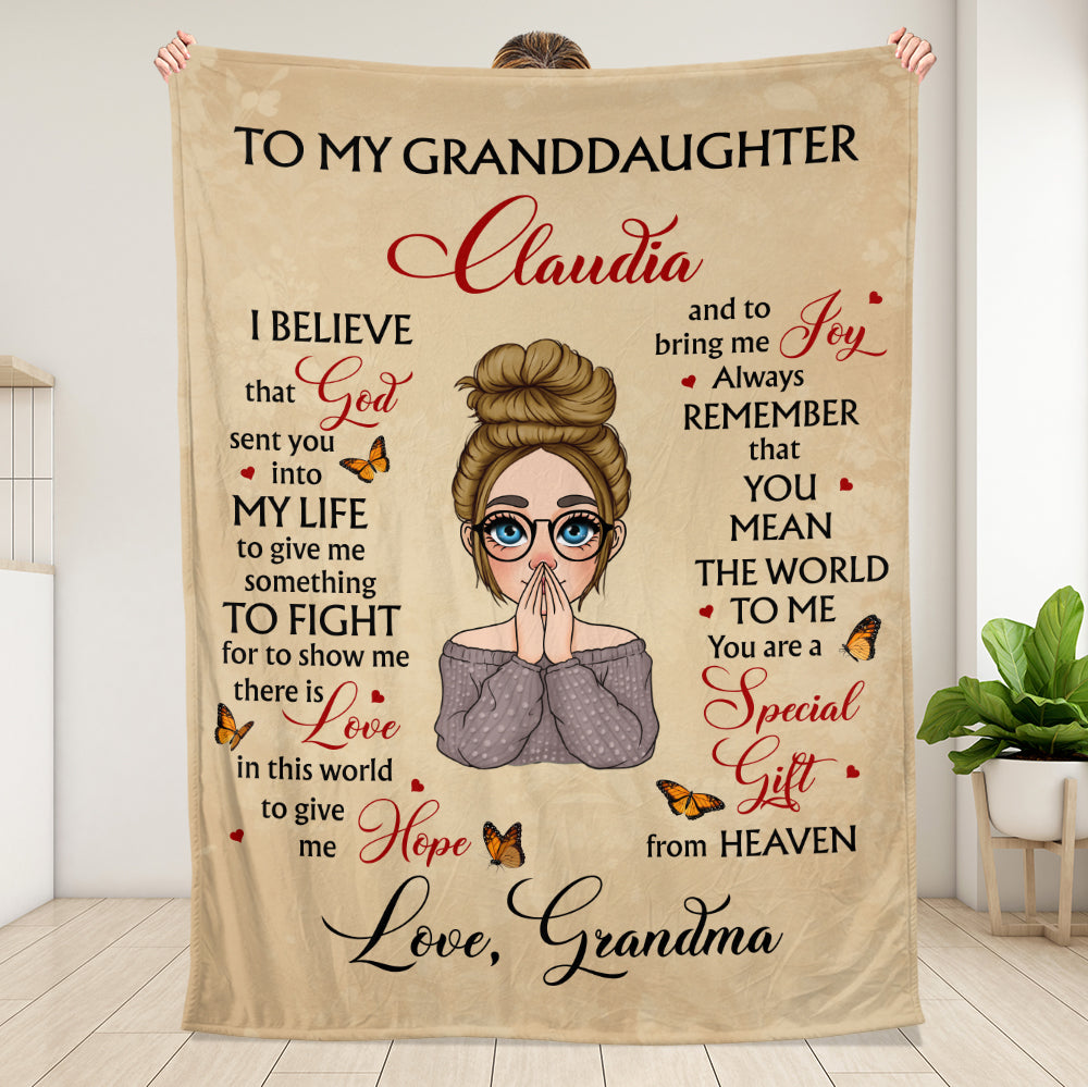To Granddaughter Blanket - Personalized Blanket