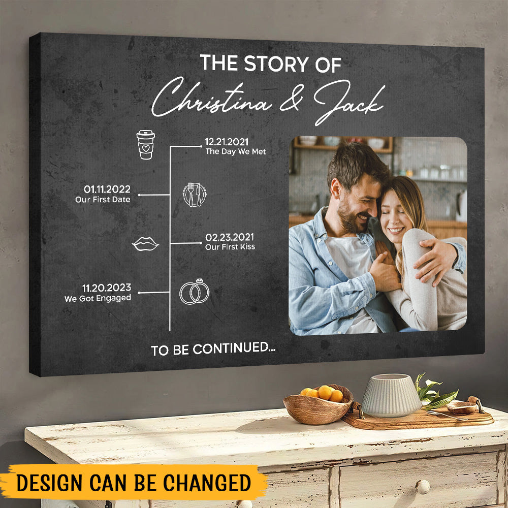 The Story Of Love - Personalized Canvas - Best Gift For Couple, For Valentine - Giftago