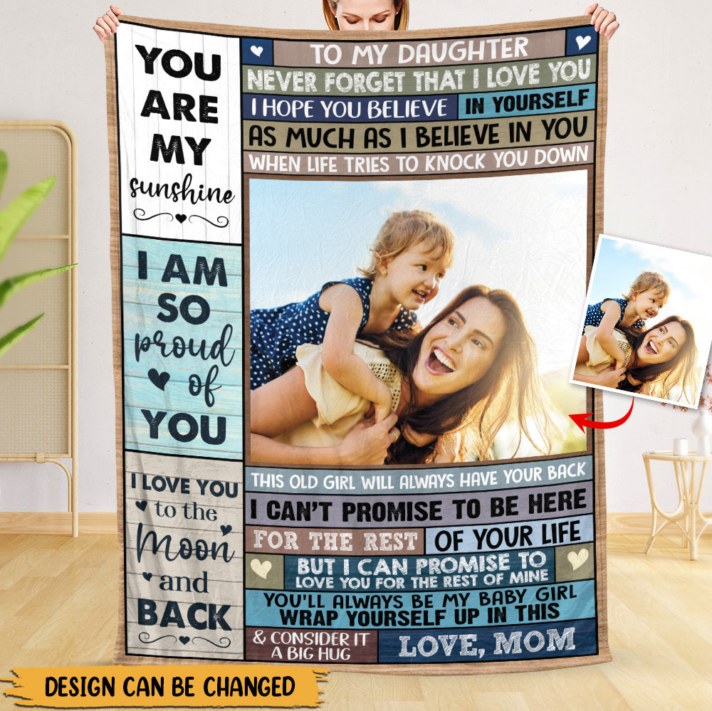 To My Daughter/Grandaughter (Photo) - Personalized Blanket - Best Gift For Daughter, Granddaughter - Giftago