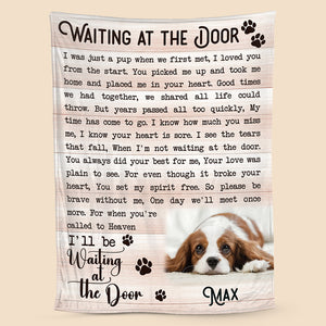 Waiting At The Door (Version 2) - Personalized Blanket - Best Gift For Pet Lovers - Giftago