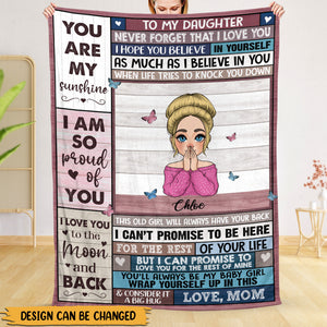 To My Daughter/Granddaughter Love You To The Moon And Back - Personalized Blanket - Best Gift For Daughter, Granddaughter - Giftago