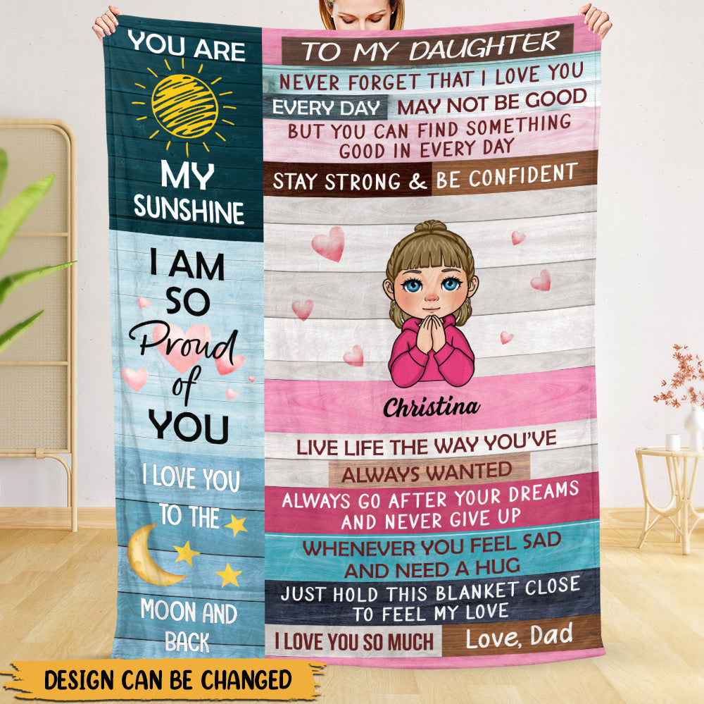 To My Daughter From Dad - Personalized Blanket - Meaningful Gift For Christmas, For Birthday - Giftago