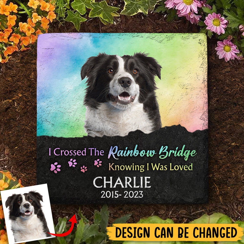 Personalized Memorial Stone for Pet Loss Gifts - Rainbow Bridge 2 - Ideal for Garden, Grave Marker Tribute - Giftago