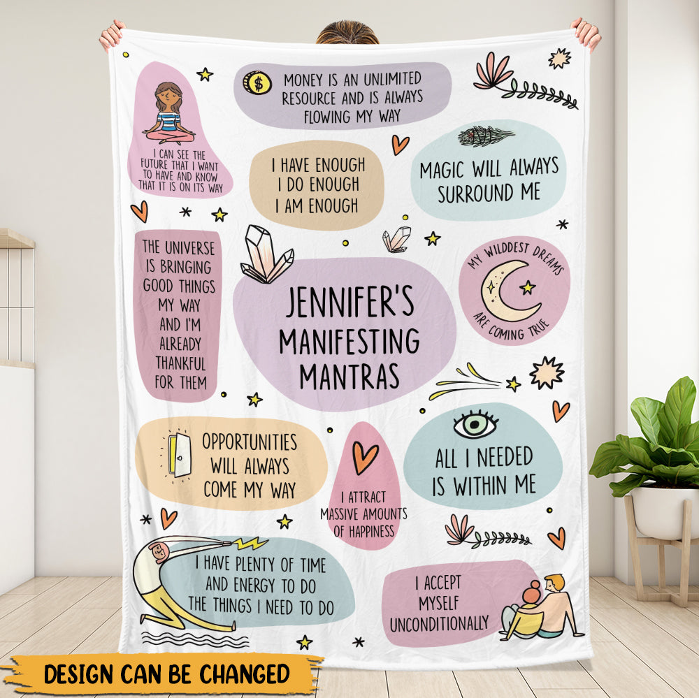 My Manifesting Mantras Blanket - Gift For Daughter, Granddaughter
