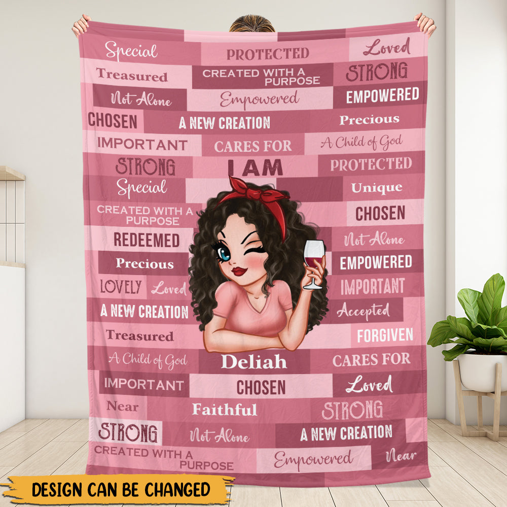 Pink I Am Blanket - Personalized Blanket