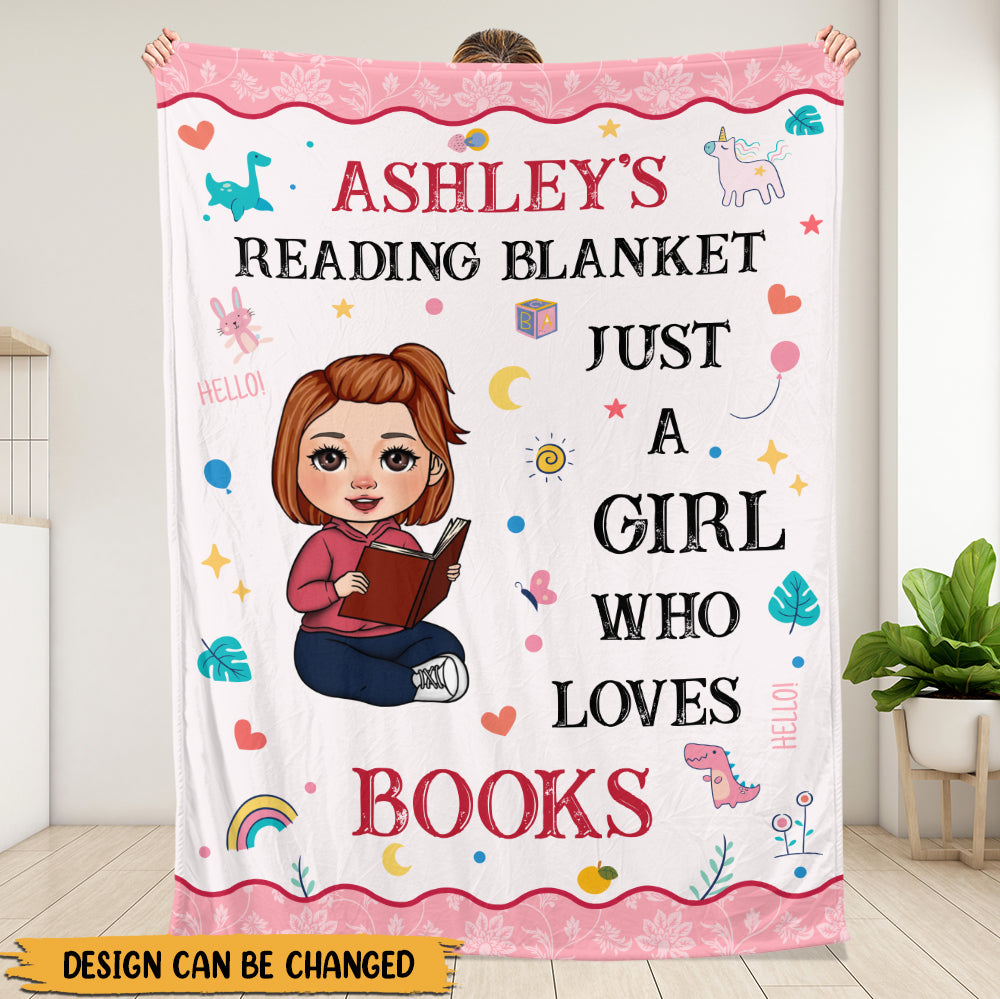Just A Kid Who Loves Books Blanket - Personalized Blanket