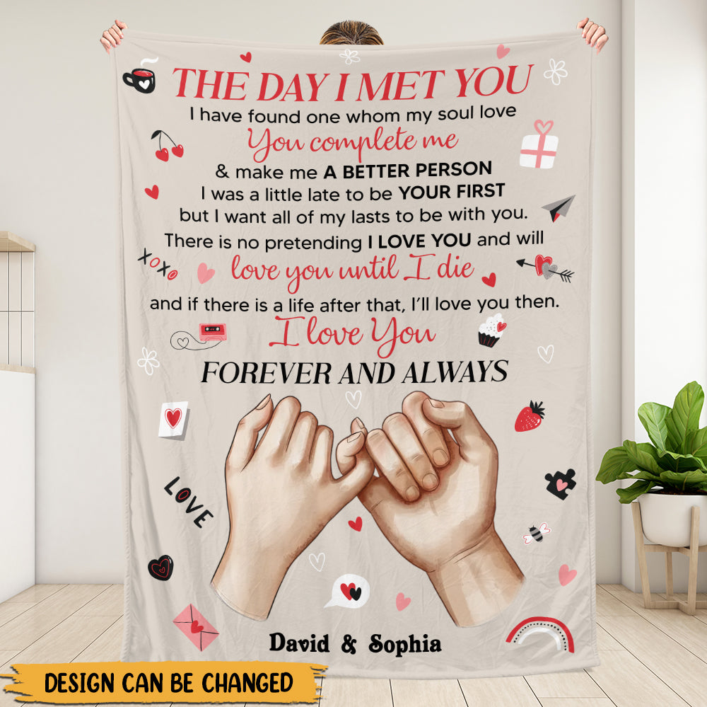 The Day I Met You Blanket - Personalized Blanket