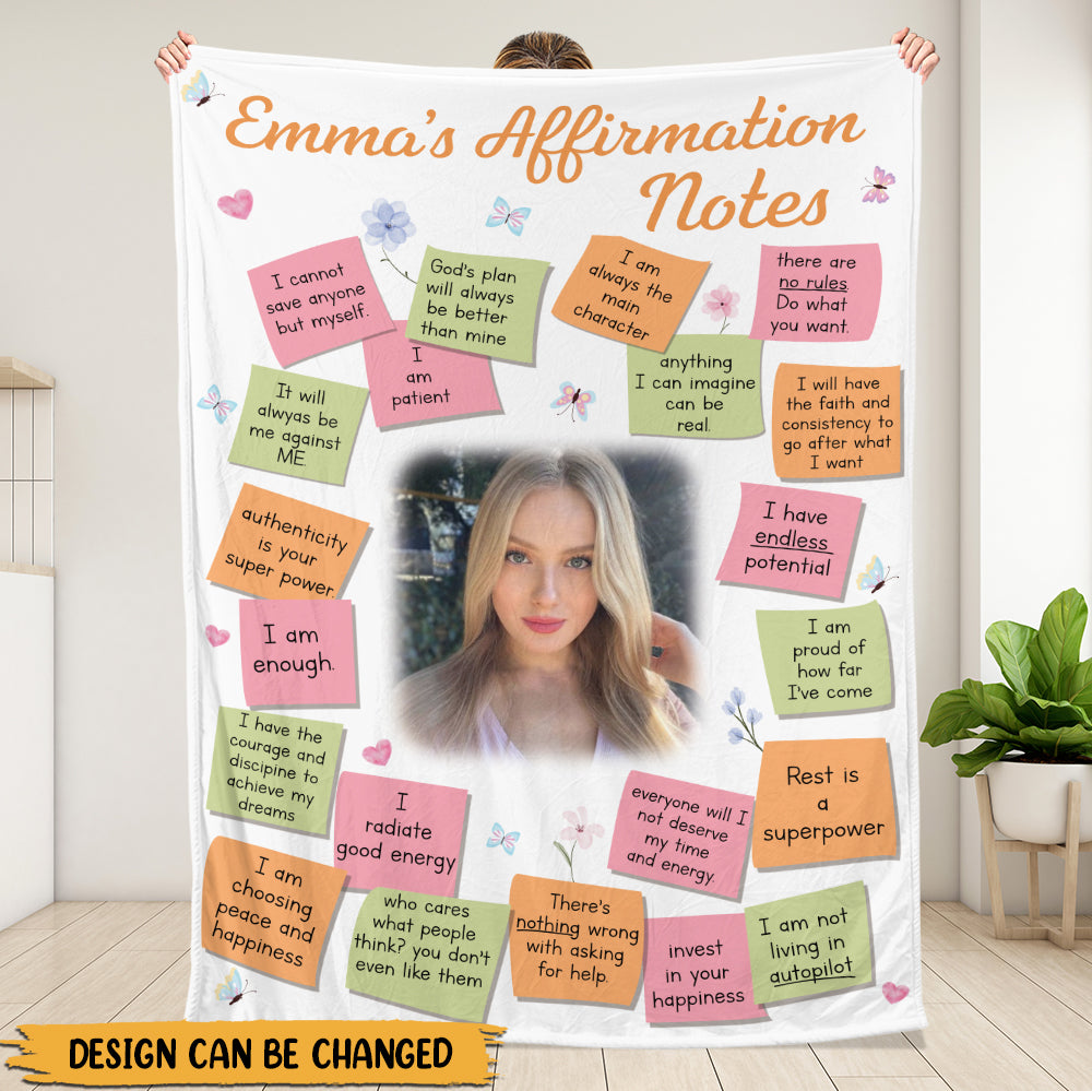 My Affimation Notes Blanket - Gift For Daughter, Granddaughter