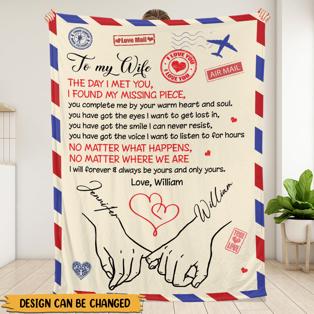 Personalized To My Wife Blanket, From Husband I Will Always Be Yours Air Mail Blanket - Personalized Blanket