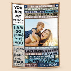 To My Daughter/Grandaughter (Photo) - Personalized Blanket - Best Gift For Daughter, Granddaughter - Giftago