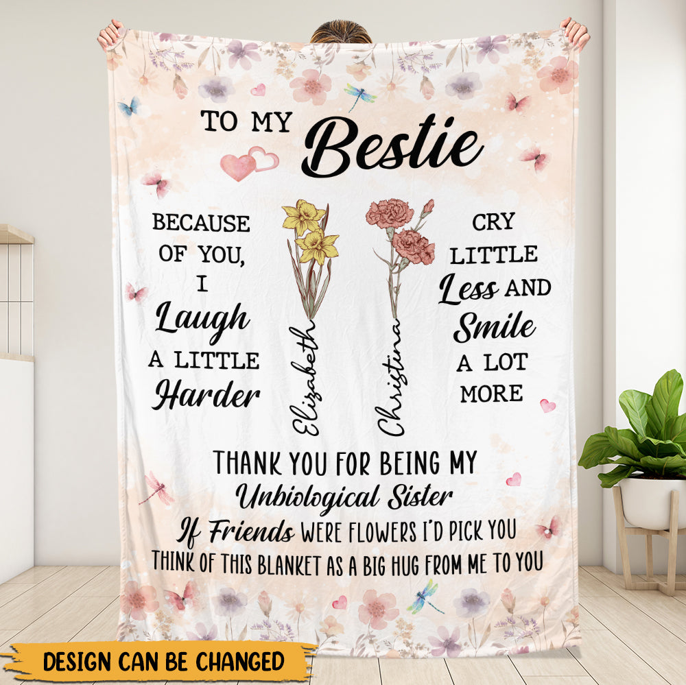 Flower Bestie Blanket - Personalized Blanket