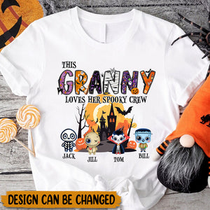This Granny Loves Her Spooky Crew - Personalized T-Shirt/ Hoodie - Best Gift For Halloween, For Family - Giftago