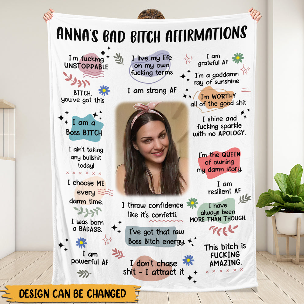 Bad B*tch Affirmations Blanket - Personalized Blanket