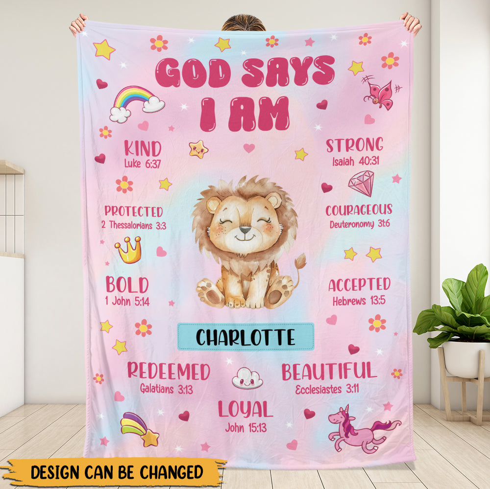 God Says I Am Blanket - Personalized Blanket