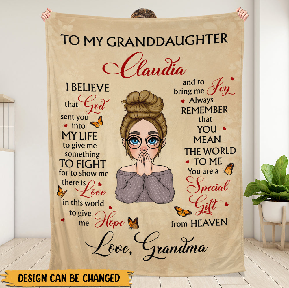 To Granddaughter Blanket - Personalized Blanket
