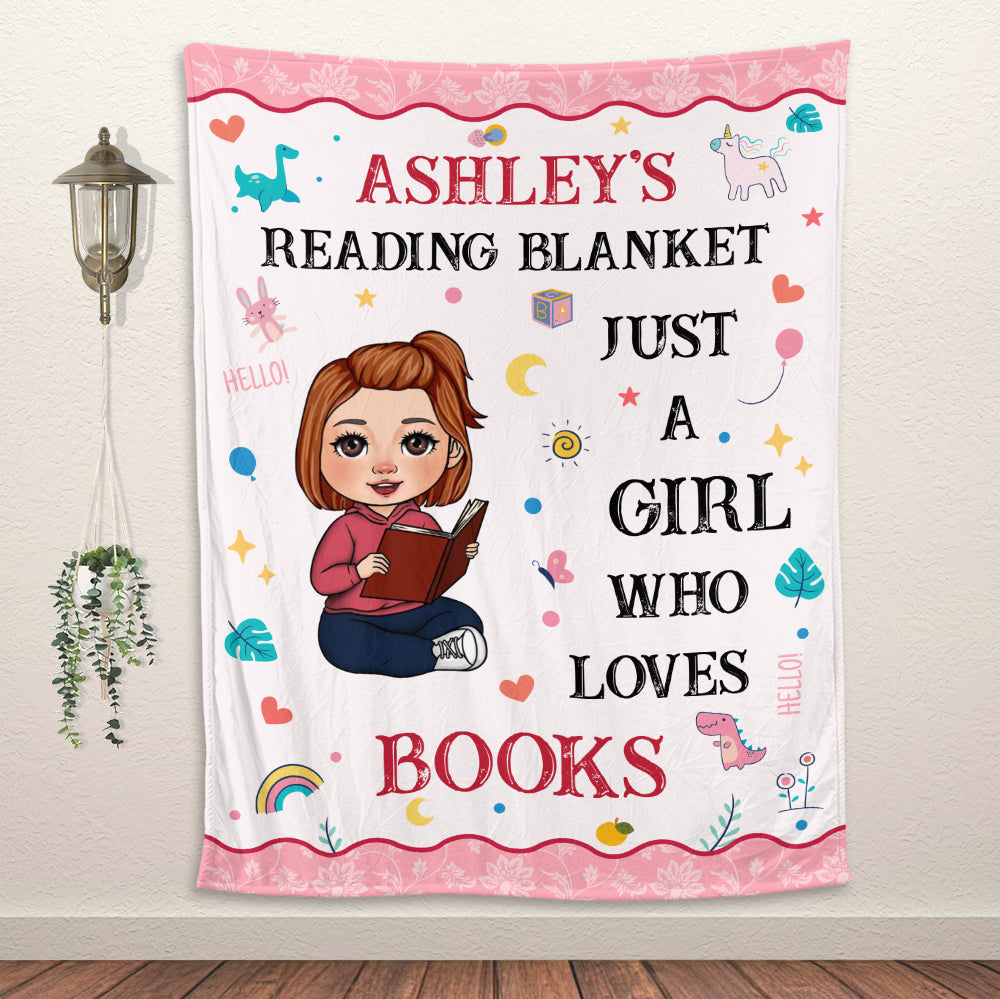 Just A Kid Who Loves Books Blanket - Personalized Blanket