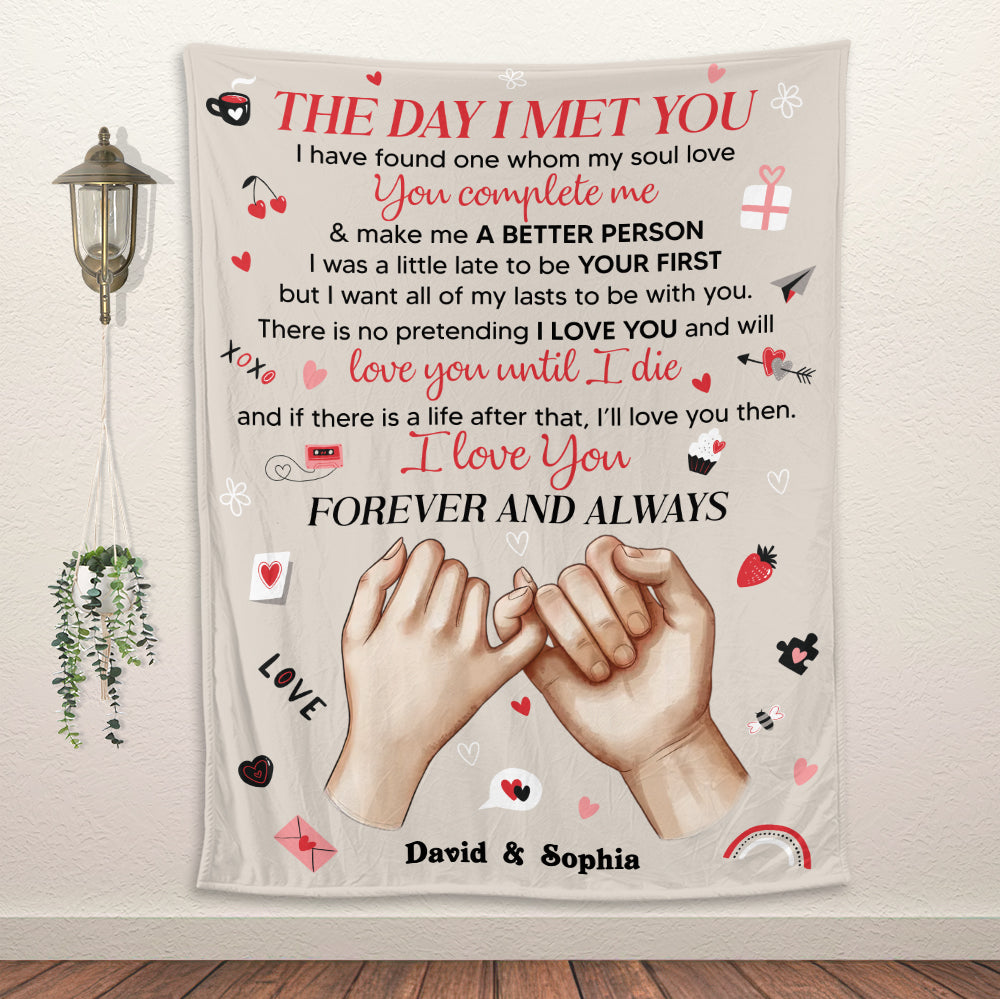The Day I Met You Blanket - Personalized Blanket