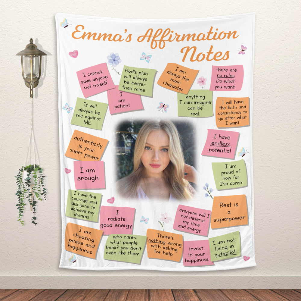 My Affimation Notes Blanket - Gift For Daughter, Granddaughter
