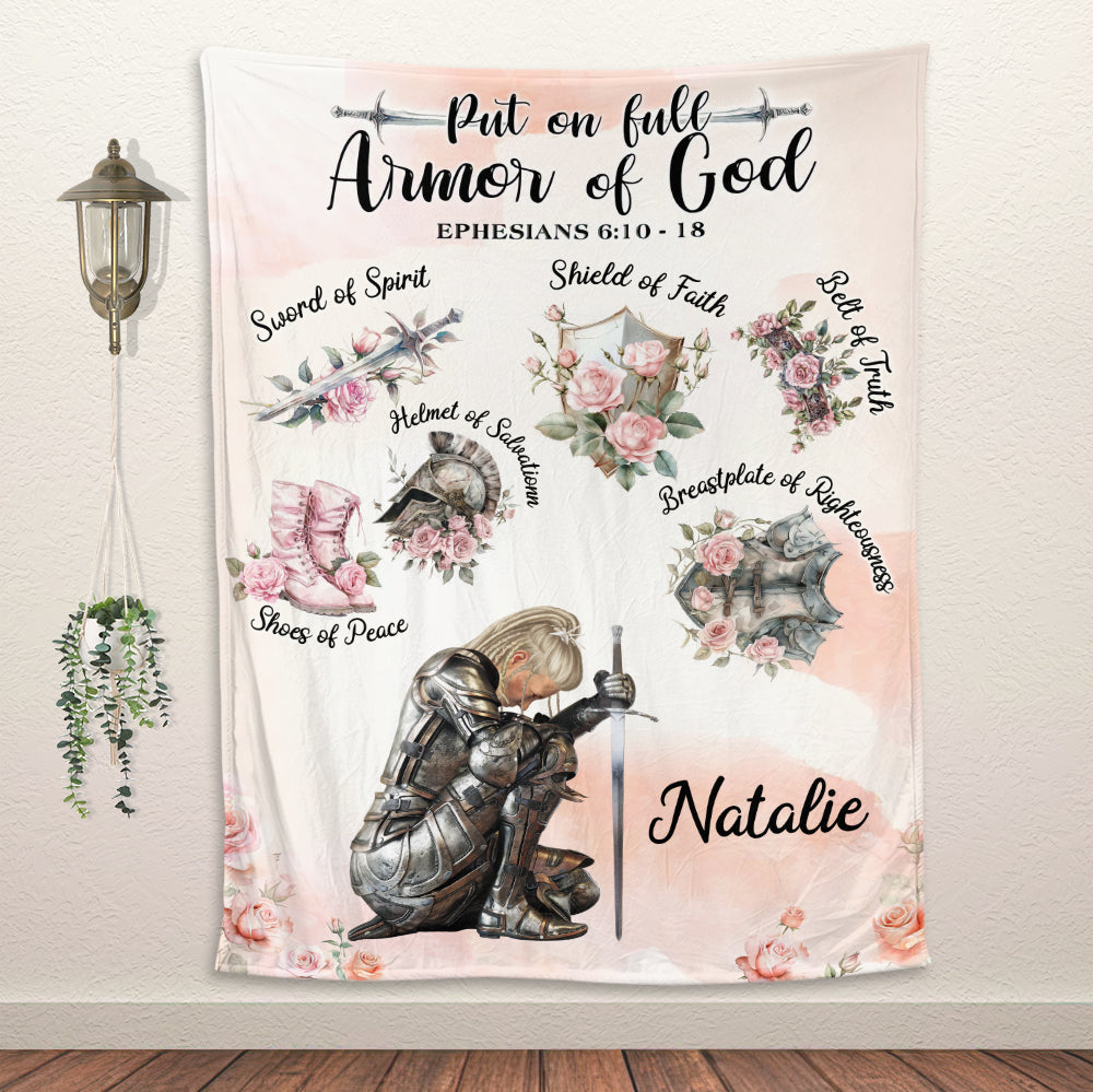 Put On The Full Armor Of God Blanket  - Personalized Blanket