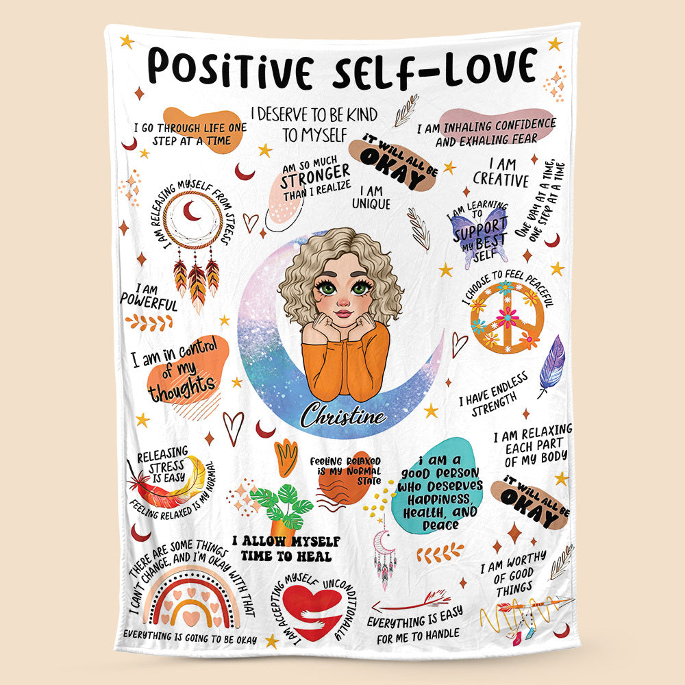 Positive Self - Love - Personalized Blanket - Best Gift For Mom, Daughter, Sister, Friend, Wife - Giftago