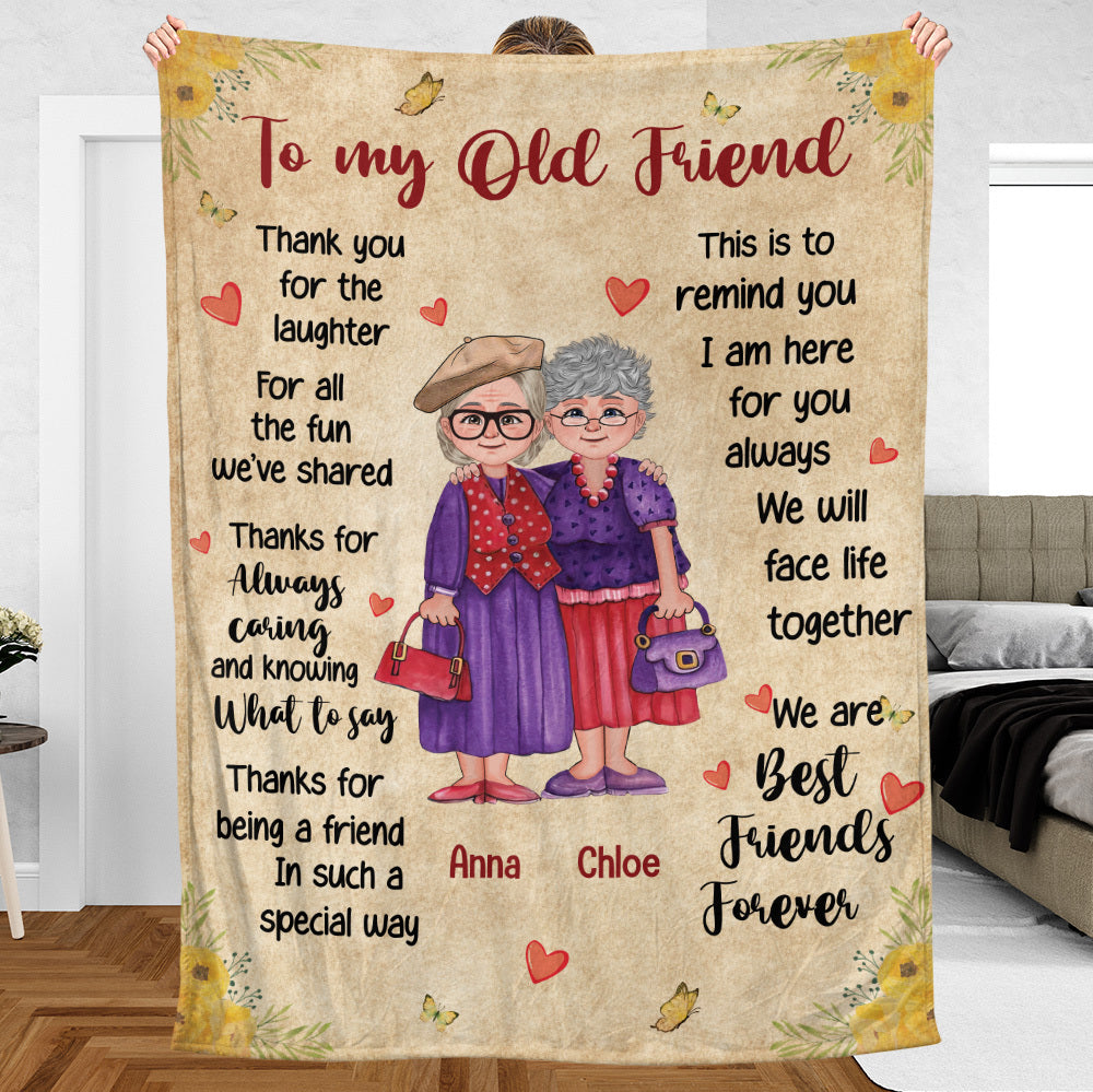 To My Old Friend - Personalized Blanket - Best Gift For Bestie, For Friend - Giftago