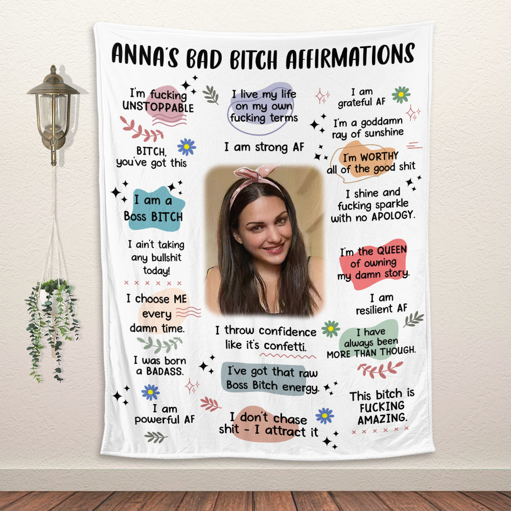 Bad B*tch Affirmations Blanket - Personalized Blanket