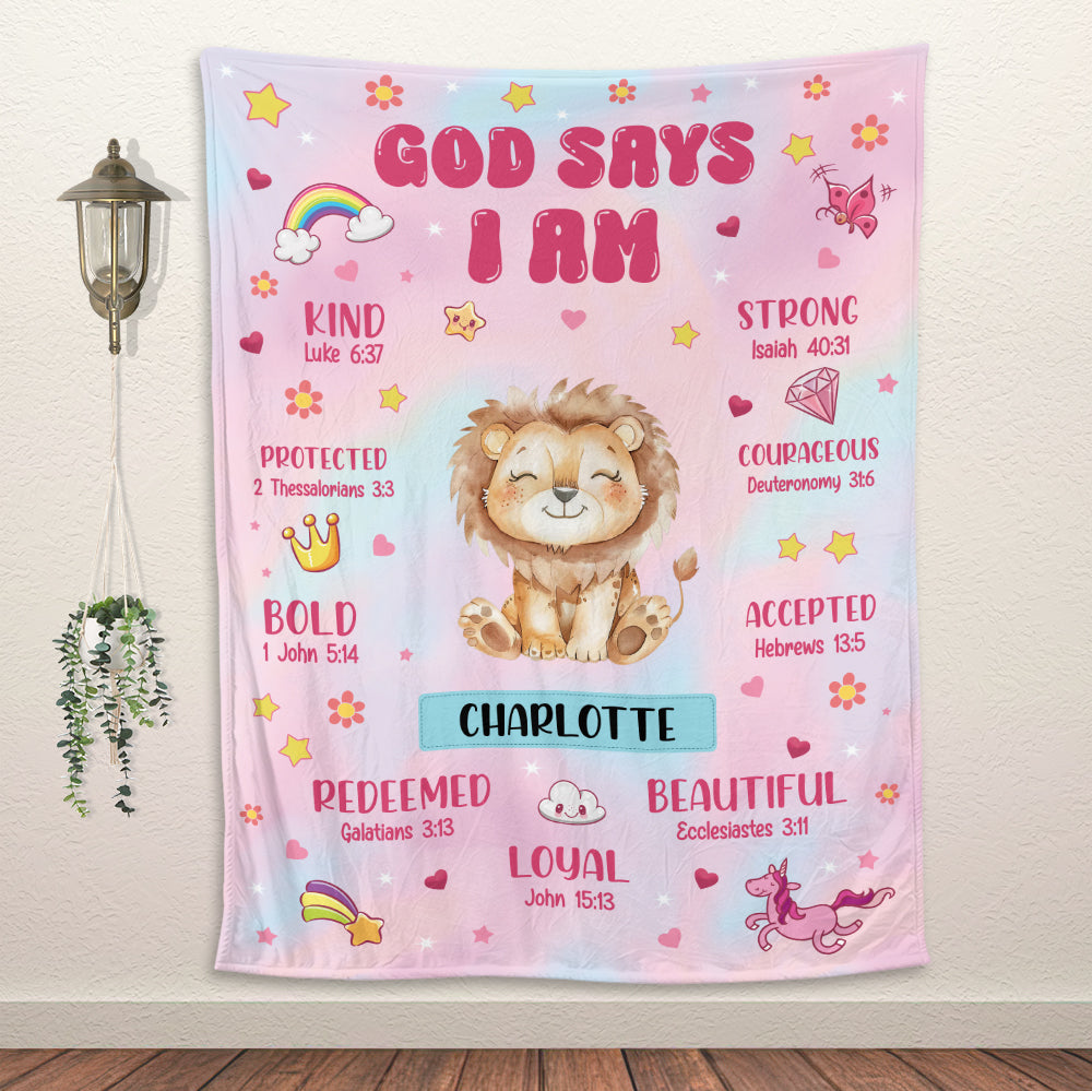 God Says I Am Blanket - Personalized Blanket