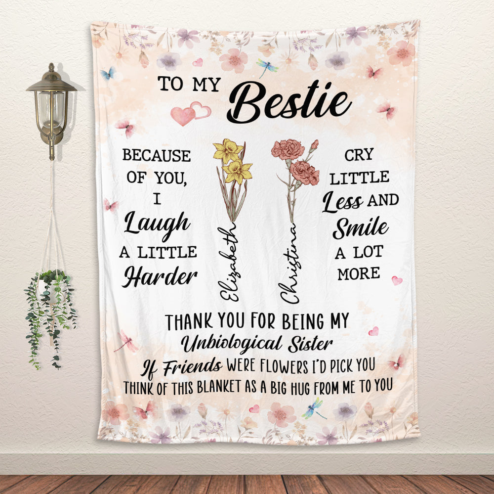 Flower Bestie Blanket - Personalized Blanket