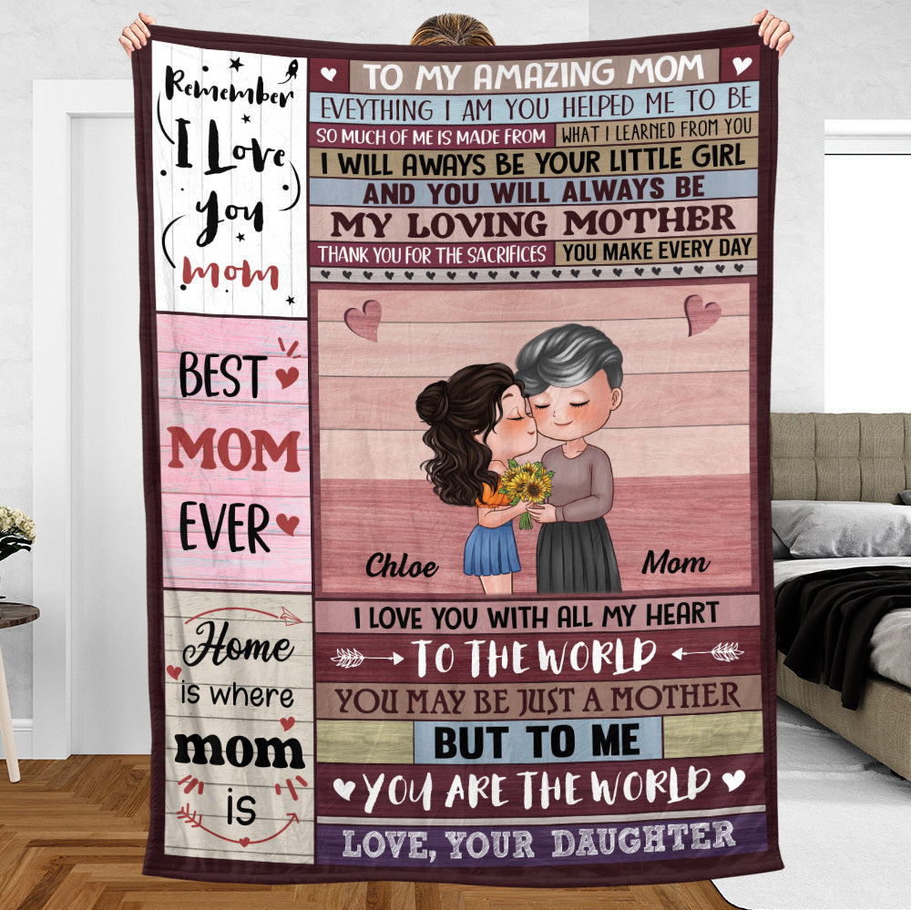 To My Amazing Mom - Personalized Blanket - Best Gift For Mom, For Birthday - Giftago