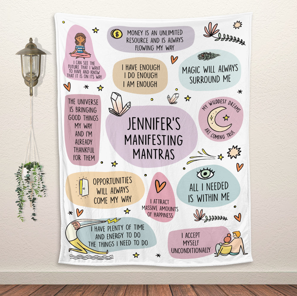 My Manifesting Mantras Blanket - Gift For Daughter, Granddaughter