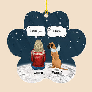 Personalized Pet Memorial Flower Acrylic Ornament - I Miss You - Pet Loss Gift, Remembrance Gift - Giftago