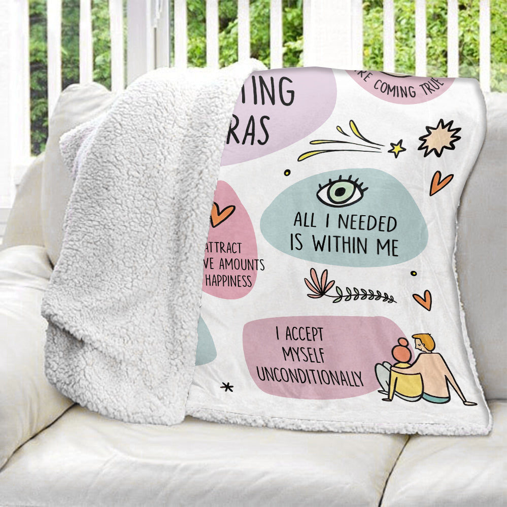 My Manifesting Mantras Blanket - Gift For Daughter, Granddaughter