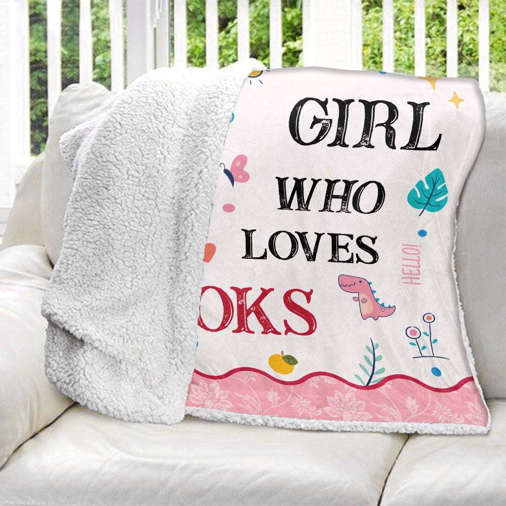 Just A Kid Who Loves Books Blanket - Personalized Blanket