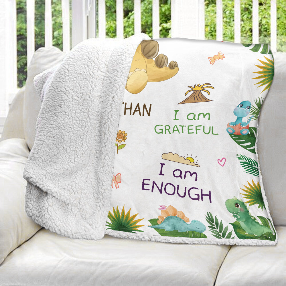 I Am Dinosaur Blanket - Personalized Blanket